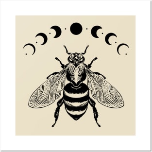 Bee and moon Posters and Art